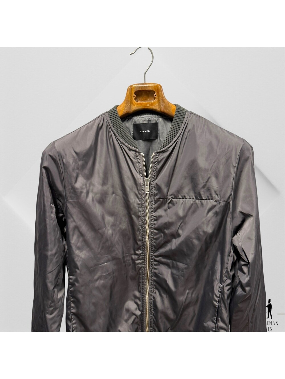 Stampd Strapped Bomber Jacket Men’s S Olive Green Gray Utility Pocket Double Zip